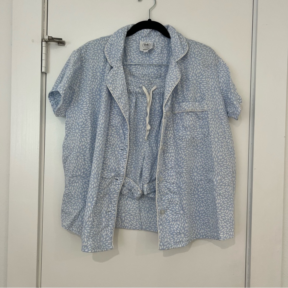 Belle il Fiore Button Down and Shorts Pajama Set M